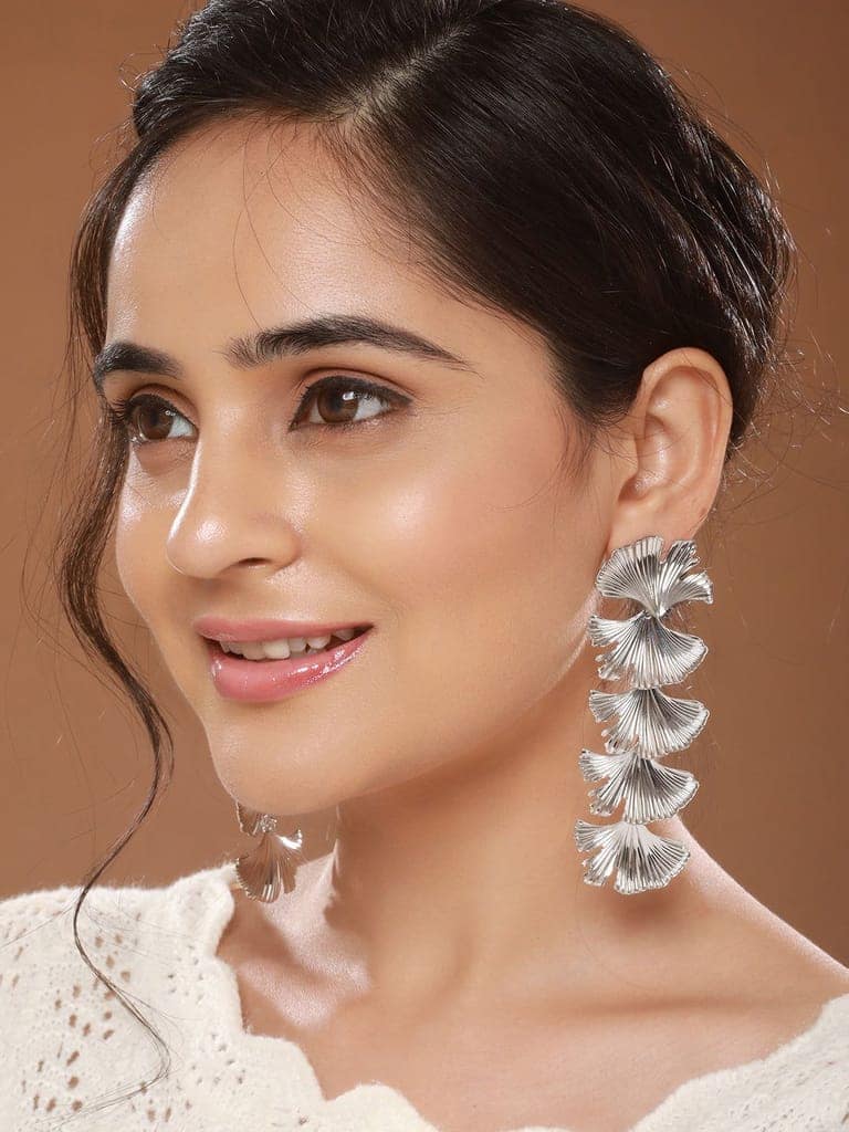 Anti-Tarnish Silver Plated Quirky Long Dangler Earrings view 2