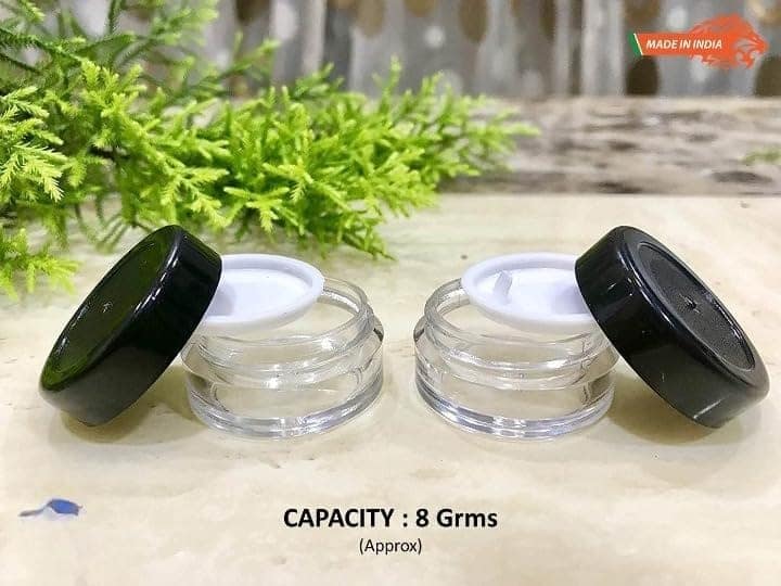 Empty Acrylic San Jar Transparent Cosmetic Container with Leakproof inner lids for Lip Balms, Lip Scrubs, Body Butters, Eyeshadow, Makeup & DIY cosmetics beauty products - PRNT view 2