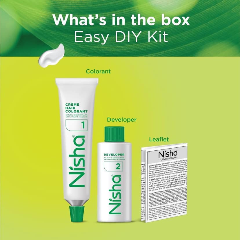 Nisha Creme Hair Color Original Black 60g, Permanent Hair Color for Women & Men, Ammonia Free Hair Colour view 6