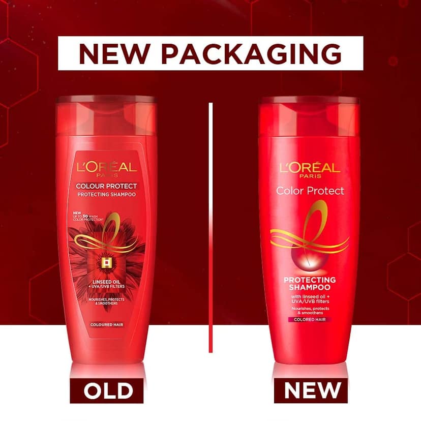 L'Oreal Paris Shampoo, Vibrant & Revived Colour, For Colour-Treated Hair, Protects From Uva & Uvb, Colour Protect, 180 Ml view 2