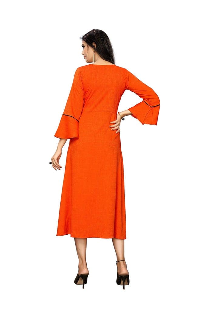 B&T Swara Women's Rayon' Two Tone Slub Kurti (BT137_Orange_XXL) (XX-Large, Orange) view 3