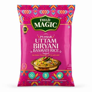 Field Magic Uttam Punjabi Basmati Rice | Punjab Extra Long Grain Premium Rice (Upto 24mm Cooked) | Aromatic Premium Punjab Basmati Rice| # Kg
