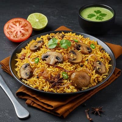 Mushroom. Biryani