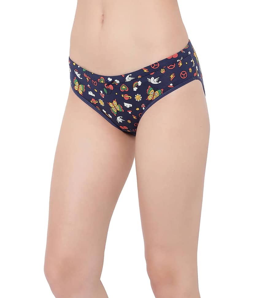 Clovia Cotton Printed Women's Bikini ( Blue ) view 2