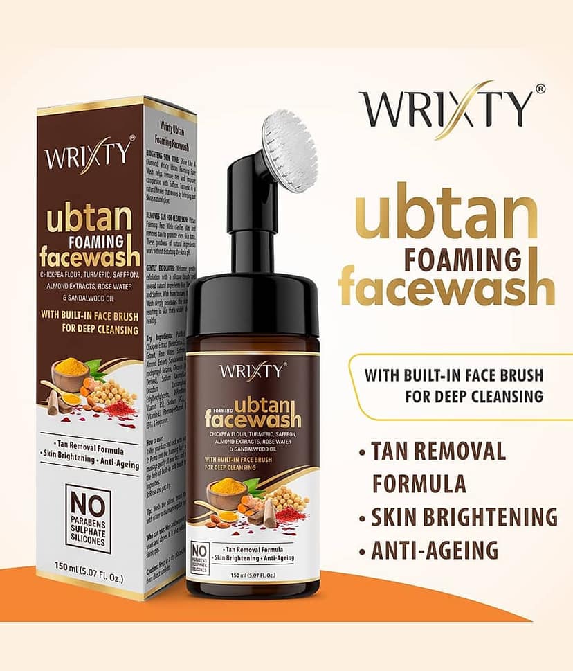 WRIXTY Ubtan Face Wash Natural Skin Brightening Deep Cleansing Tan Removal Smooth Glowing Skin Daily Use ( Pack of 1 ) view 2