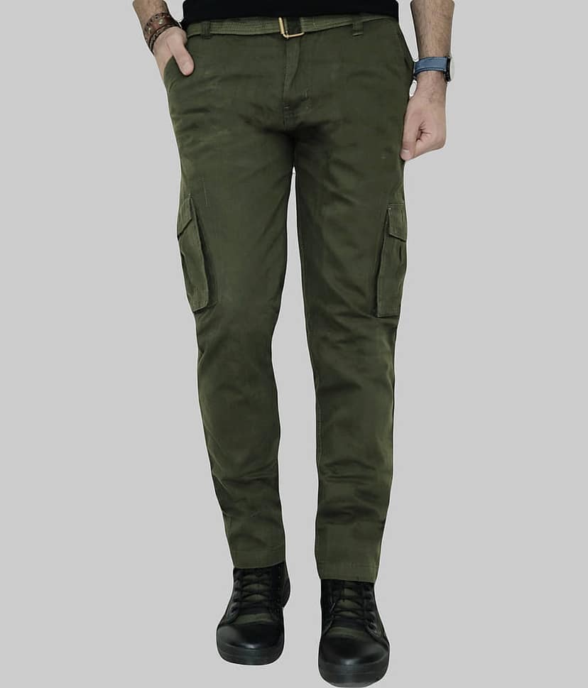 Urban Legends Regular Flat Men's Cargos - Dark Green ( Pack of 1 )