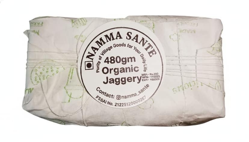 Organic Jaggery, Gur, Bella, Sharkara, Chakkarai 240gm view 4