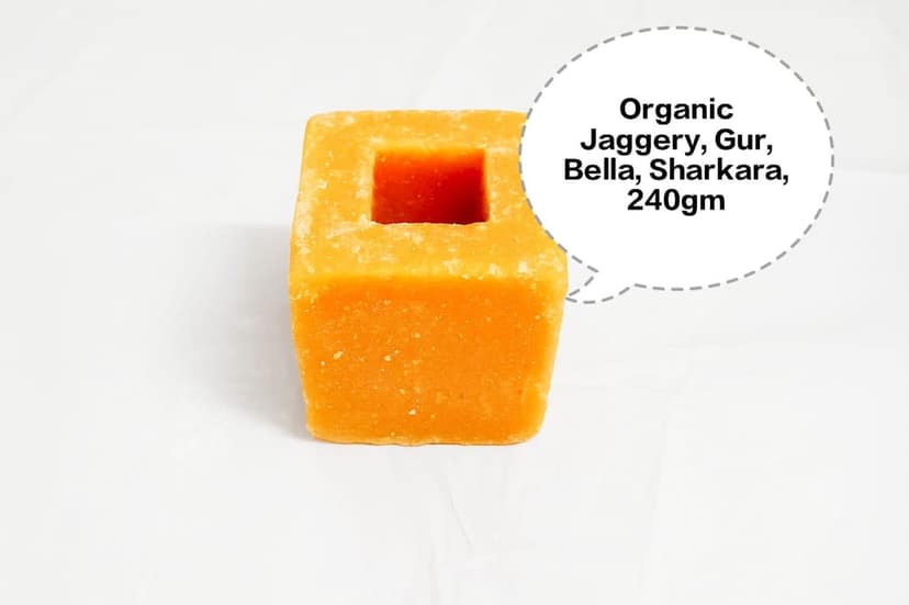 Organic Jaggery, Gur, Bella, Sharkara, Chakkarai 240gm view 8