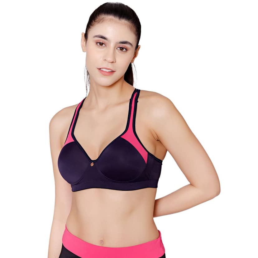 Bodycare Polyamide spandex wirefree broad straps seamless padded sports bra-1624B