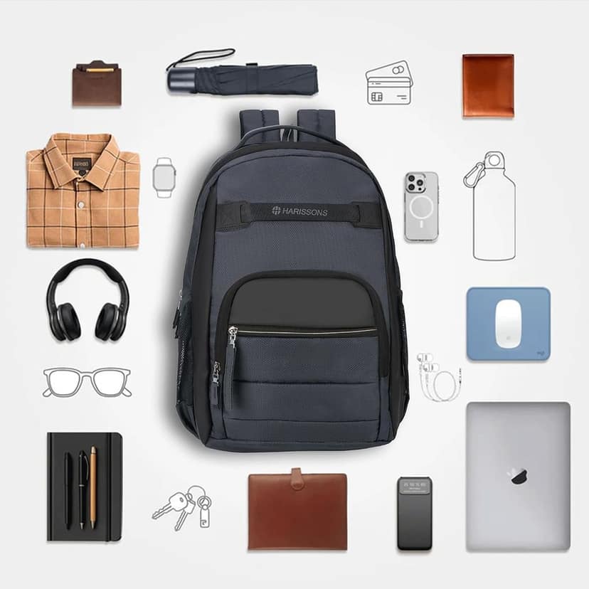HARISSONS Prizma Laptop Backpack | 35L | Durable & Travel-Ready | Elevated Laptop Protection | Office, Travel & Daily Commute view 3