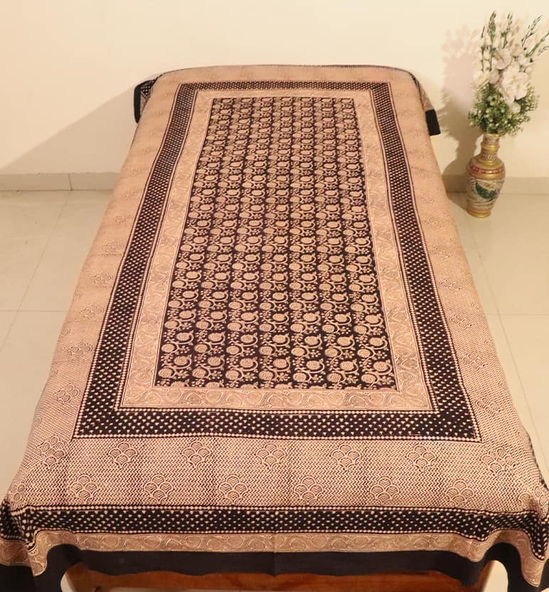 Hand Block Printed Bagh Cotton Single Bed Sheet view 2