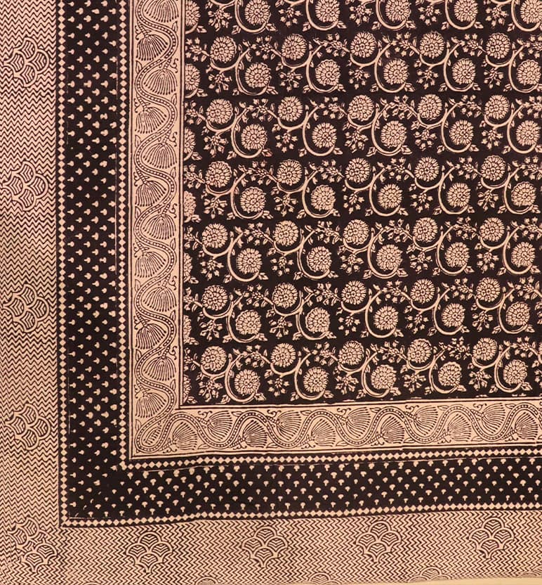 Hand Block Printed Bagh Cotton Single Bed Sheet view 7