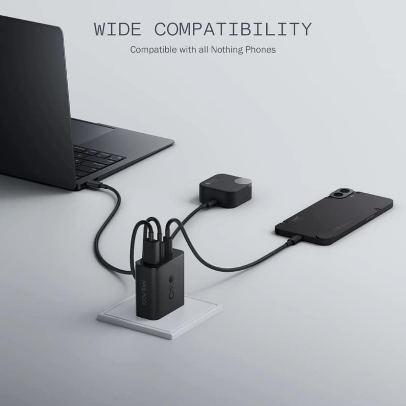 CMF by Nothing 100W Power GaN 5A 3 Port Mobile Charger(black) view 5