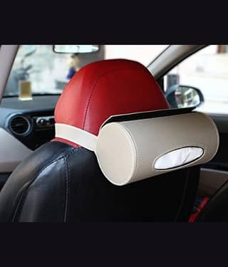 Tantra Car Tissue Dispenser Leather Beige
