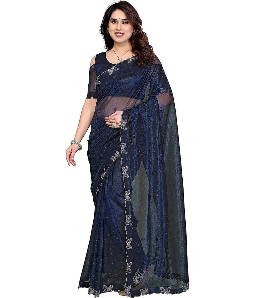 ANAND SAREES Net Solid Regular Saree With Unstitched Blouse Piece ( Yellow )