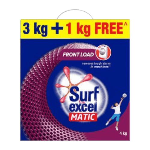 Surf Excel Detergent Powder Matic Front Load 3Kg+1Kg Free