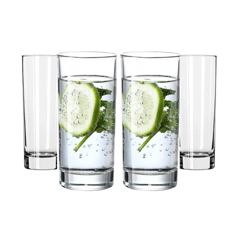 Drinking Glasses | 270 ML | Highball Glass | Heavy Base Tumbler | Premium Tall Cup for Water, Juice, Beer, Wine, Whiskey, Cocktail and Mixed Drink