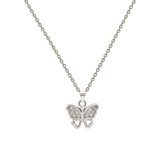 Silver Butterfly Wings Pendant with Chain