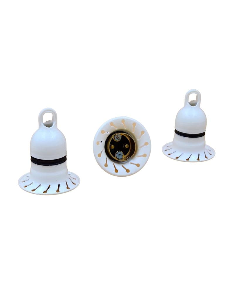 INDRICO Hanging Pendant Holder for Electric/LED Blub for Indoor and Outdoor uses with Brass Connector PVC White view 2