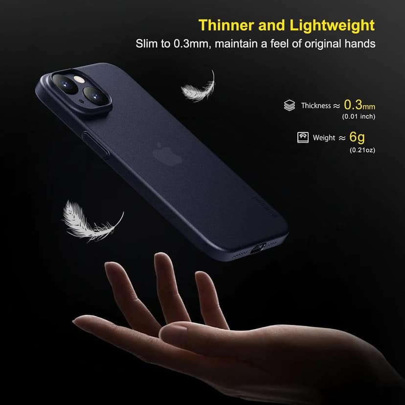 Memumi Ultra Slim 0.3mm Back Cover Case for Apple iPhone 15 Plus (6.7") - Blue view 2