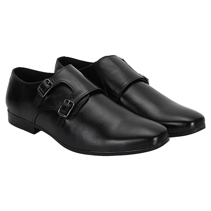 SeeandWear Leather Double Monk Strap Shoes for Men view 4