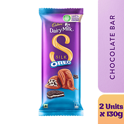 Cadbury Dairy Milk Silk Silk Oreo Chocolate Bar, 2x130 g Multipack
