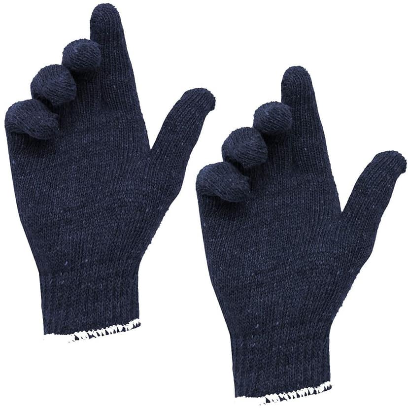 Solance Unisex Reusable Washable Knitted Cotton Safety Hand Gloves Free Size (Pack of 20) Blue view 4