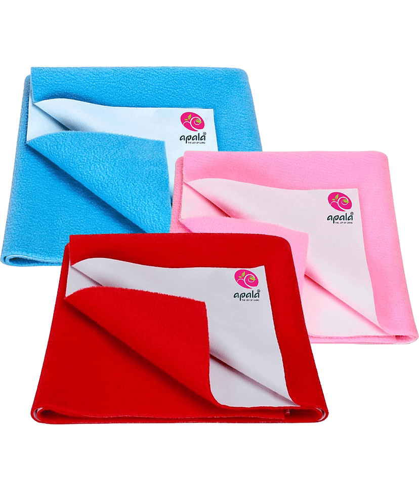 Apala Navy Blue Laminated Bed Protector Sheet ( Pack of 3 )