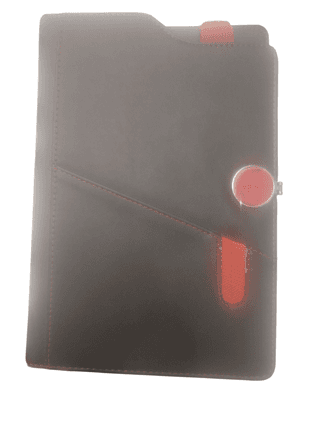 Sleek Black Diary with Red Accents - Professional Journal