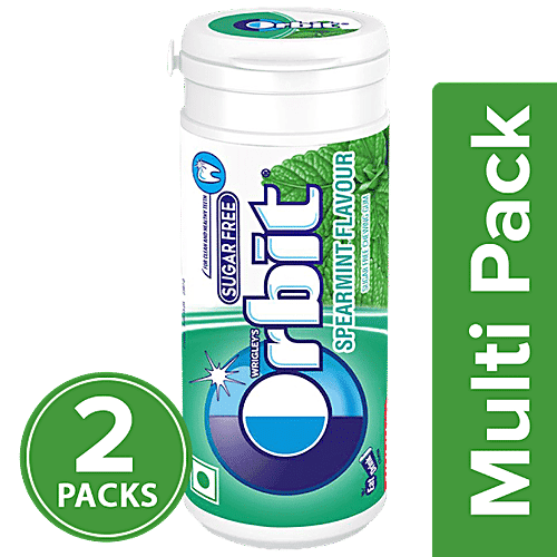 Orbit Sugar-Free Chewing Gum - Spearmint Flavour, 2x22 g Multipack