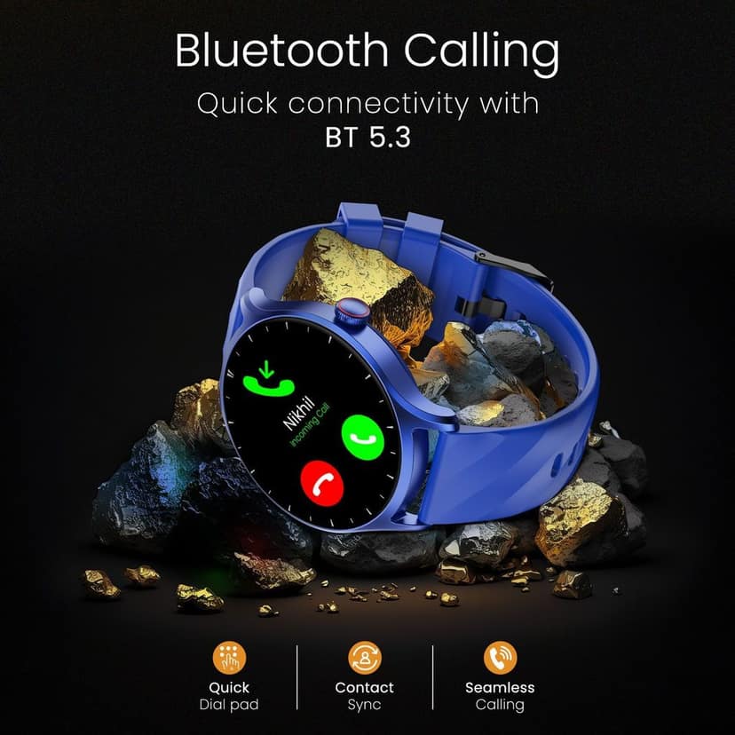 CELLECOR E2 Hype 1.50" (38.1mm) HD IPS Display Smart Watch, 500 Nits, 60Hz Refresh Rate, Bluetooth Calling, AI generated Watch Faces, 100+ Sports Modes, Health Suite, Voice Assistance (Blue ) view 3
