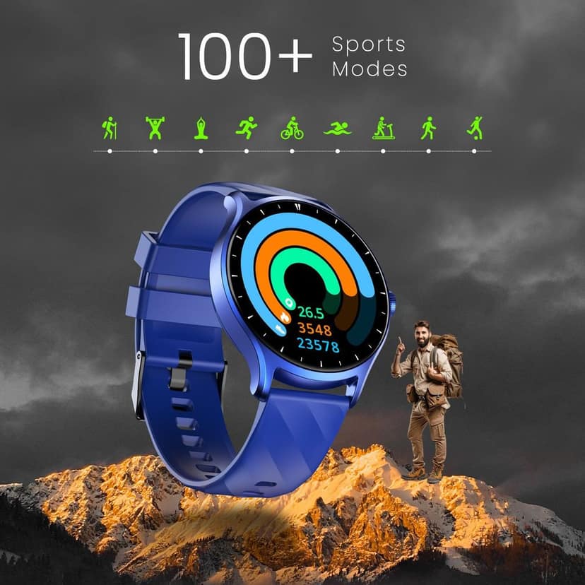 CELLECOR E2 Hype 1.50" (38.1mm) HD IPS Display Smart Watch, 500 Nits, 60Hz Refresh Rate, Bluetooth Calling, AI generated Watch Faces, 100+ Sports Modes, Health Suite, Voice Assistance (Blue ) view 6