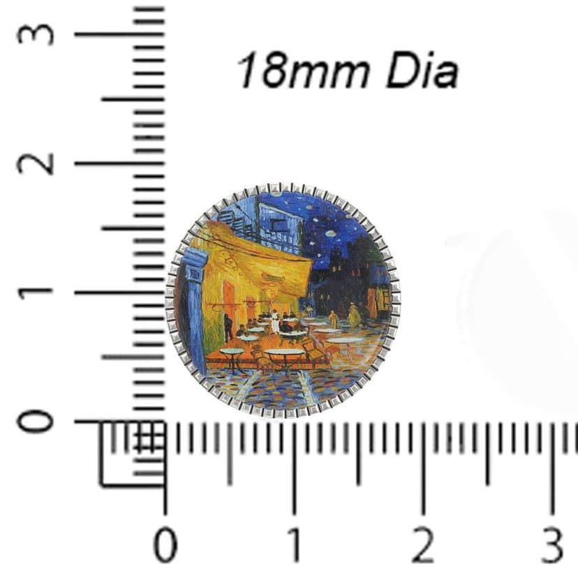 The Smart Buttons - Shirt Button Cover Cufflinks for Men - Cafe Terrace at Night Inspired by Vincent van Gogh view 6