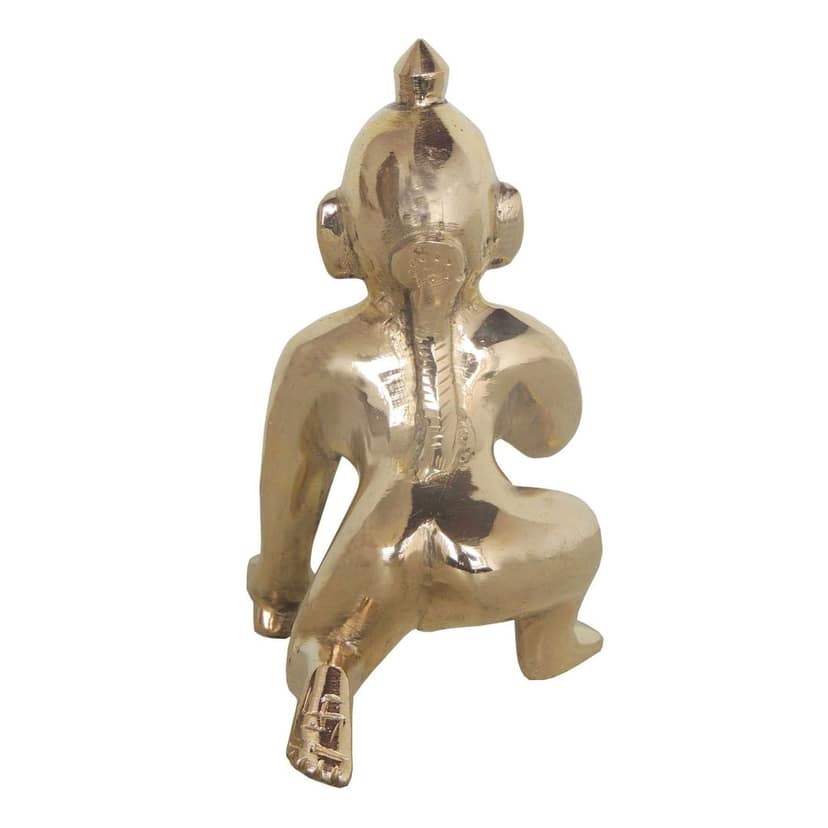 Brass Laddu Gopal God Idol Statue - Divine Bal Krishna Murti, Height : 5.5 Inch (BSMAS871 C) view 5