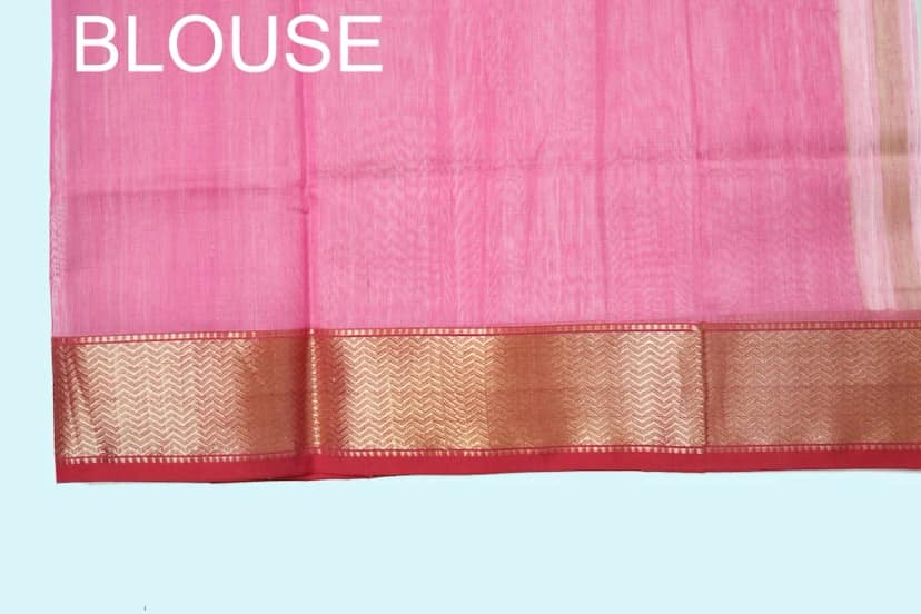 Floral Mix motif handloom Saree with Tassels view 5