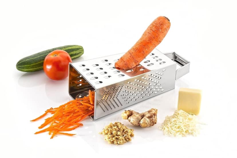 HAPPI Stainless Steel Multi Functional 5 in 1 Grater & Slicer with 4 Sides for Cheese, Vegetables, Ginger, Garlic, Potato Slicer Chopper Vegetable Grater Cutter