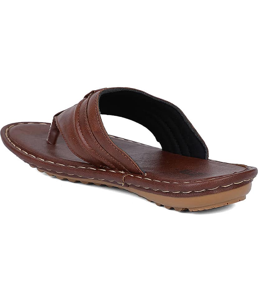 Bata Brown Men's Thong Flip Flop view 2