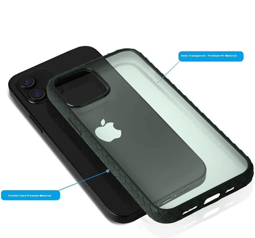 Memumi Light Frog Series Back Cover for Apple iPhone 12 Mini PC with Soft Bumper - Green (5.4") view 3