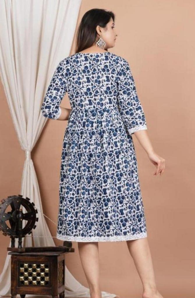 Women's Rayon Anarkali Kurti Blue view 2
