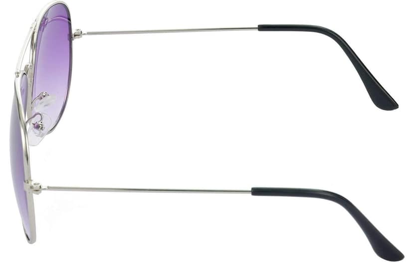HRINKAR Unisex Rectangular Sunglasses Black & Silver Frame, Grey & Violet Lens (Medium) - Pack of 2 view 5