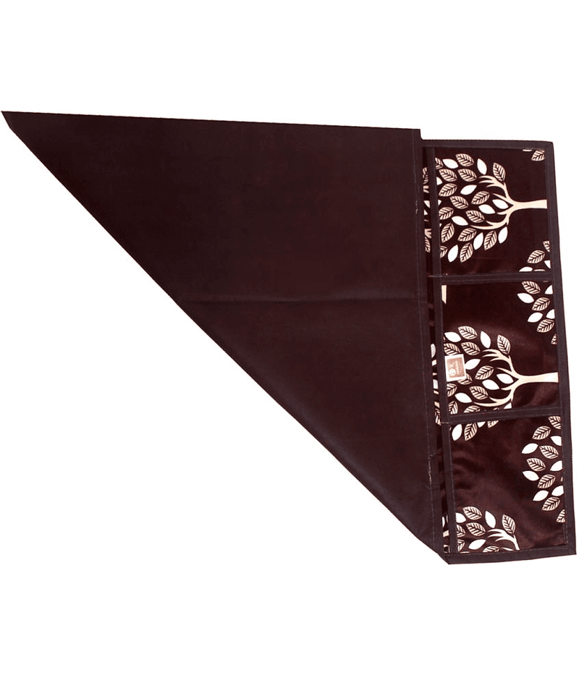 Crosmo Polyester Floral Printed Fridge Mat & Cover ( 64 18 ) Pack of 5 - Brown view 2