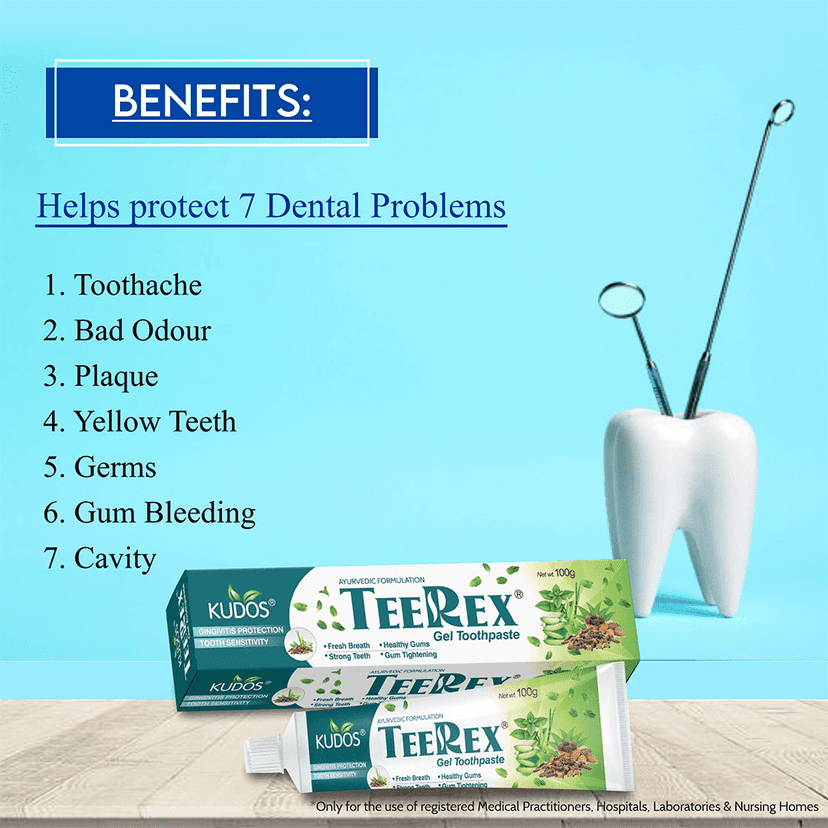 Kudos Teerex Gel Toothpaste | Multi-Benefit Toothpaste | 100 GM view 3
