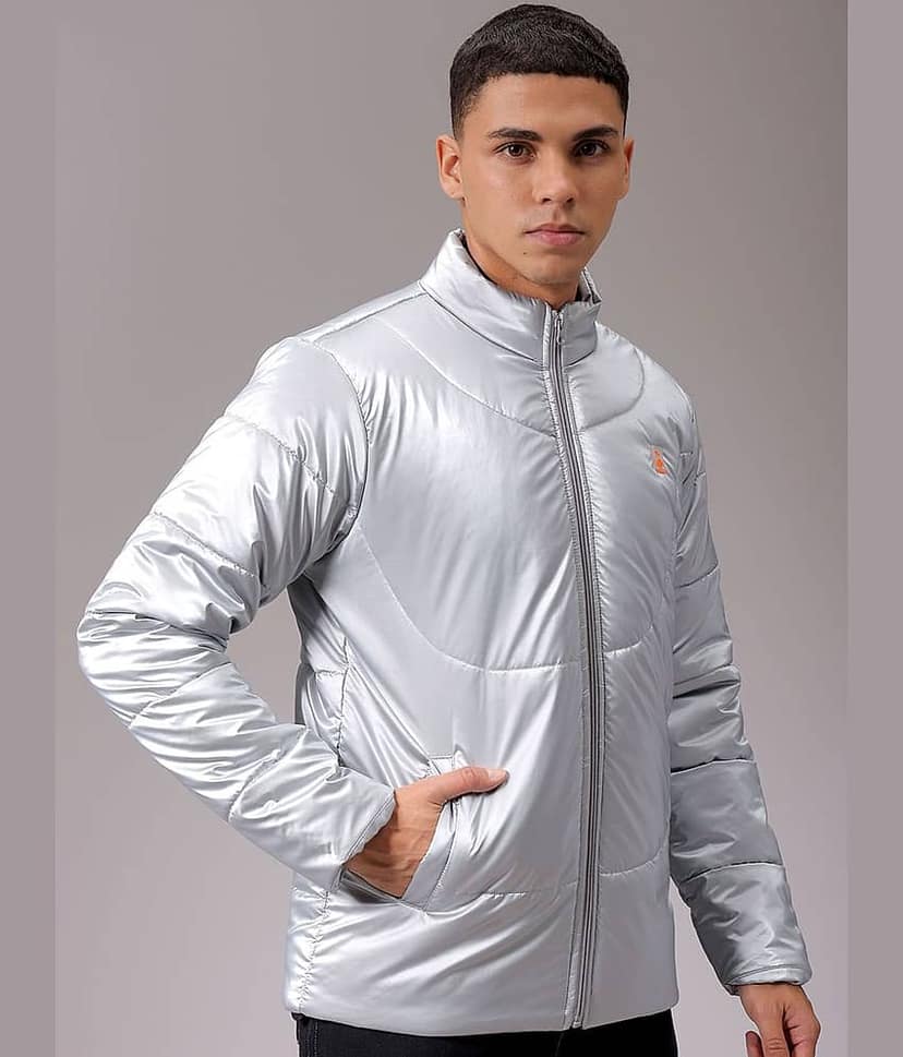 The Indian Garage Co Men High Neck Solid Puffer Jacket