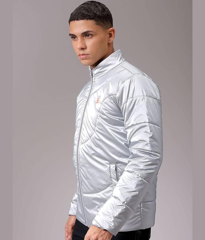 The Indian Garage Co Men High Neck Solid Puffer Jacket view 3