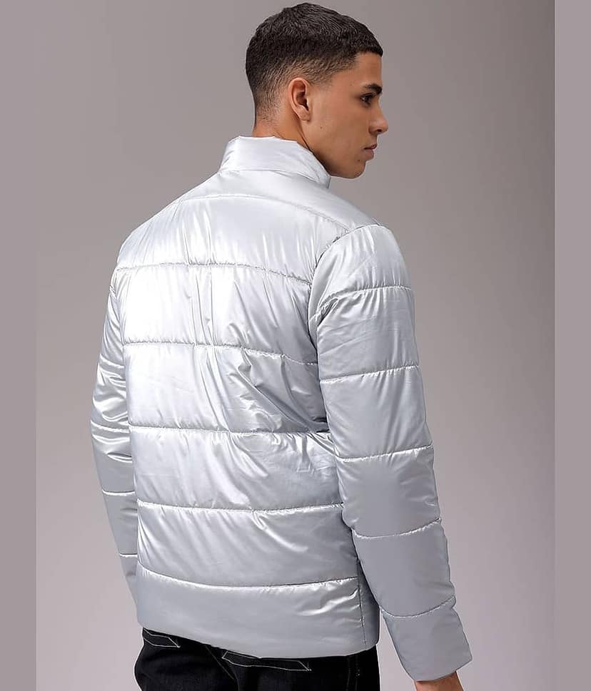 The Indian Garage Co Men High Neck Solid Puffer Jacket view 4