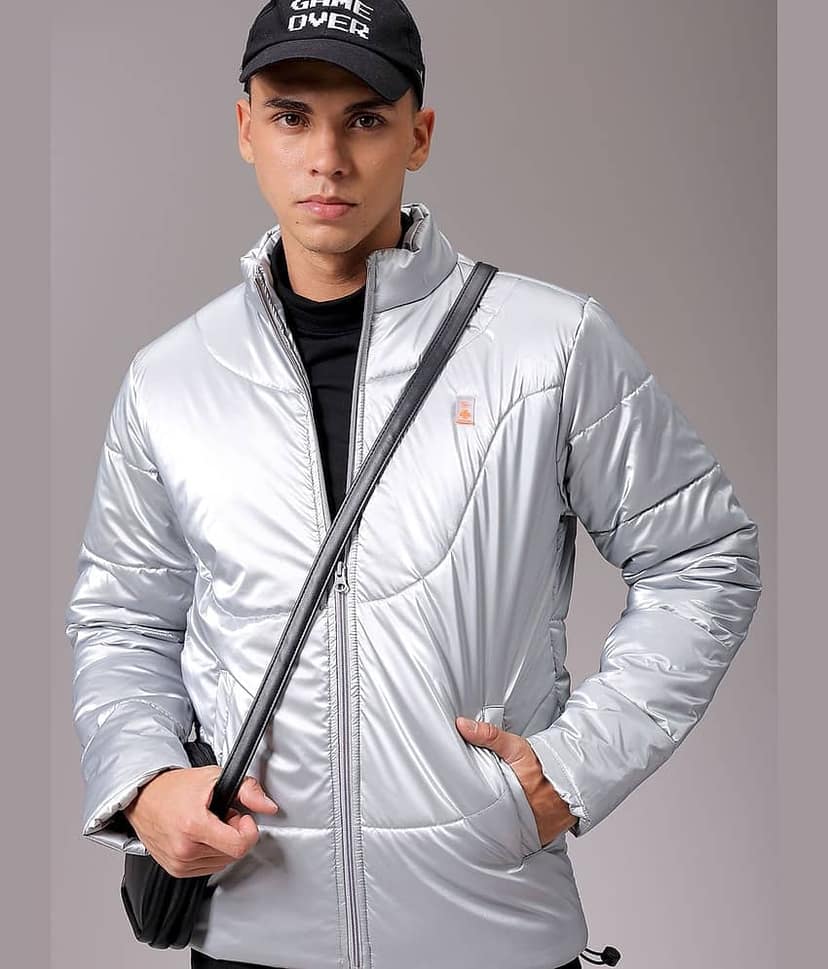 The Indian Garage Co Men High Neck Solid Puffer Jacket view 5