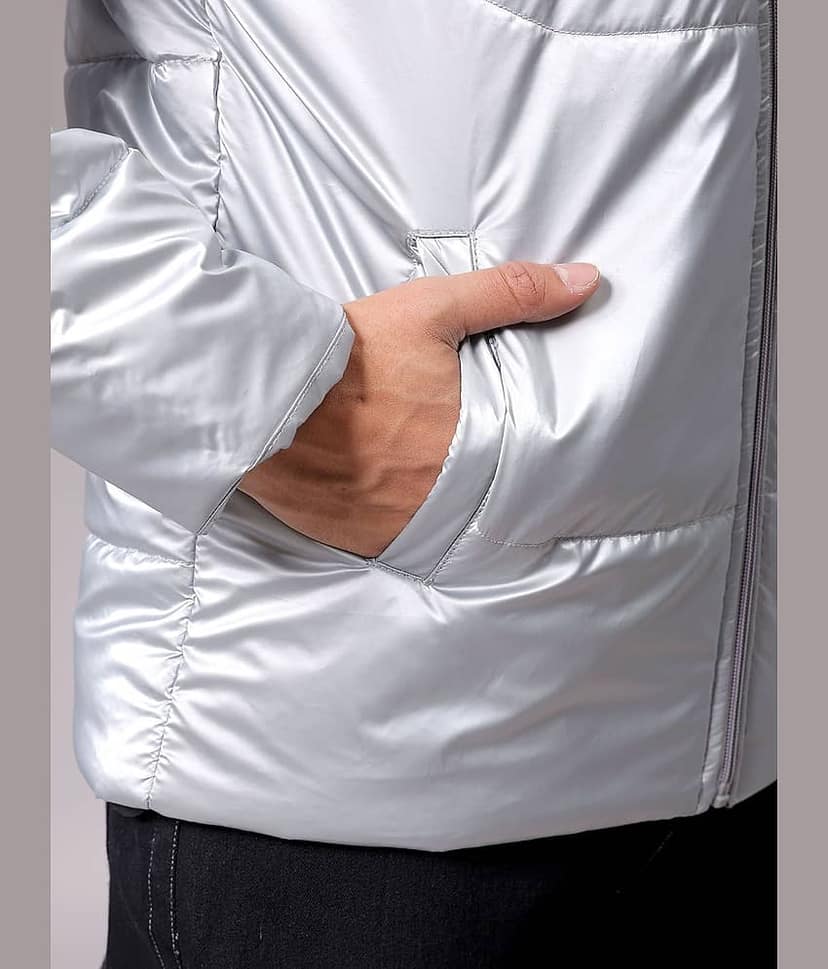 The Indian Garage Co Men High Neck Solid Puffer Jacket view 6
