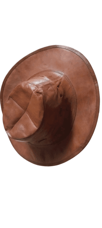 Bhakri Devi Handicrafts Handicraft Leather New Generation Outback Hat boy and girl Best Gifting Made by Awarded Indian Artisan Color Brown