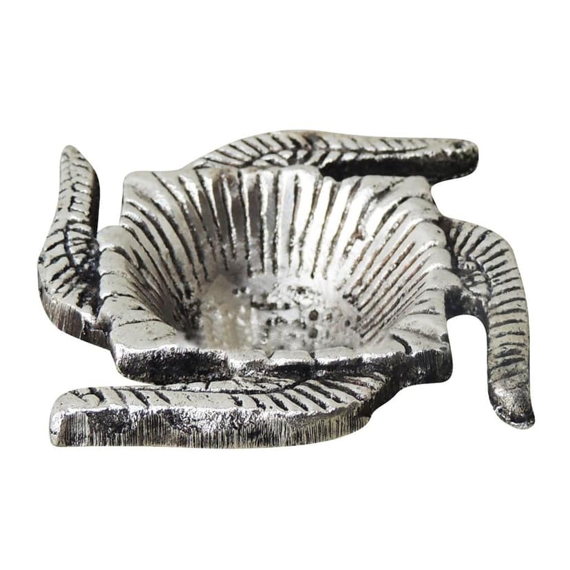 Aluminium Swastik Deepak Oil Lamp for Auspicious Diwali Decoration, Height : 0.5 Inch (ASMAS268 B) view 2