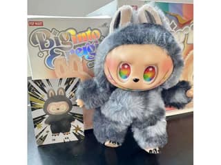 Labubu Plush Character Doll, Collectible Action Figure, Rainbow Eyes Design Random Color Design action figure